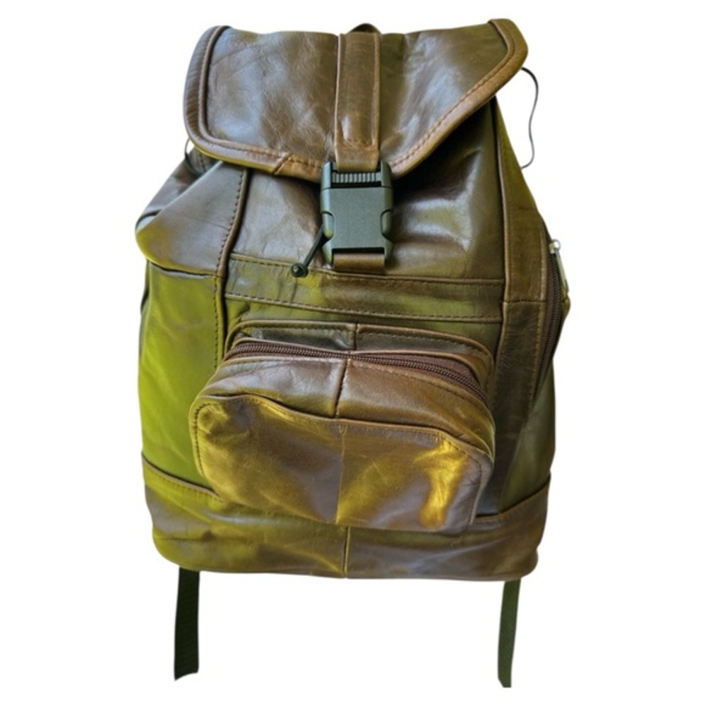 Vintage 90’s Genuine Leather Drawstring Backpack